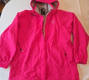 Women's Vibrant Pink Hooded Raincoat